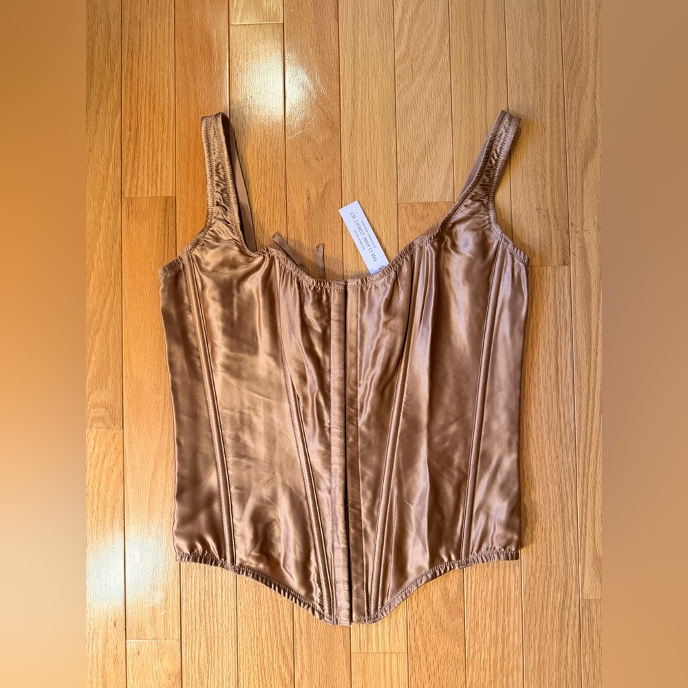 Victoria's Secret Very Sexy Classic 100% Silk Corset Top in Brown NWT #sexy